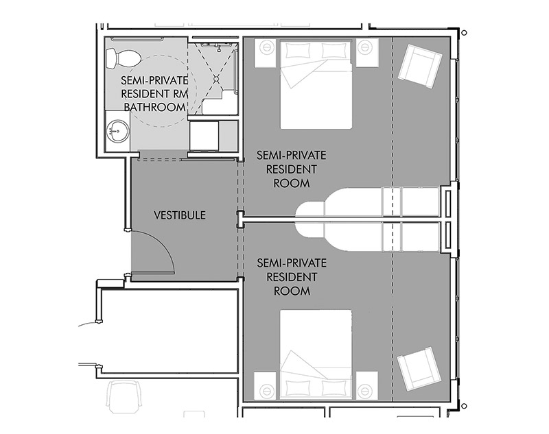 WL Semiprivate Residence Room Floorplan