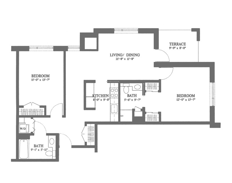 Select Two Bedroom (1,218 sq. ft.)