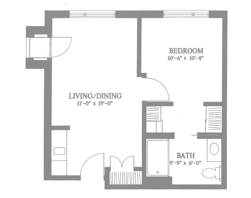 Large One Bedroom (529 sq. ft.)