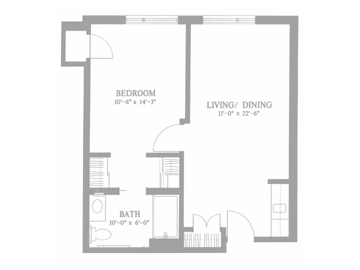 Deluxe One Bedroom (579 sq. ft.)